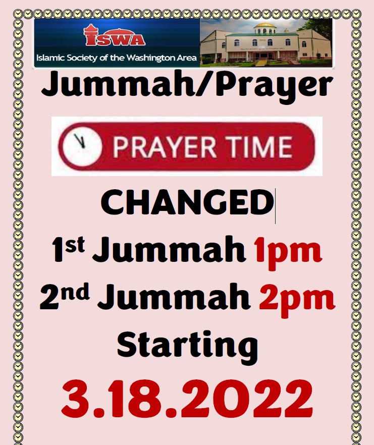 Jummah prayer time change